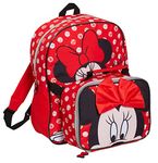 Disney Minnie Mouse Backpack with Lunch Bag for Girls School Bag 2 Piece Matching Insulated Lunch Set