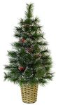 Christmas Concepts® 90cm Decorated Frosted Wall Tree With Natural Cones & Berries - Wall Christmas Tree