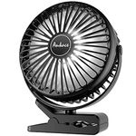 10000mAh Portable Fan Rechargeable, Battery Operated Desk Fan Clip on Fan with LED Light, 3 Modes 360° Rotation Personal USB Small Fan for Outdoor Camping Golf Cart Indoor Gym Treadmill Office