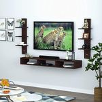 UZ; METAL STORE Wall Mount Tv Entertainment Unit/with Set Top Box Stand and Wall Shelf,Living Room 32 INCH TV Engineered Wood (32 INCH TV) (Brown)