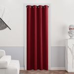 PONY DANCE Red Curtain for Home Decor - Blackout Door Panel for Living Room christmas Window Treatment Privacy Protected Energy Saving Drape with Eyelets Top, 1 PC, W 55 inch x L 94 inch