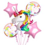 Party Propz Unicorn Theme Birthday Decorations Kit-5Pcs Unicorn Foil Balloon Unicorn Birthday Decorations For Girls Unicorn Decoration For Birthday Girls Unicorn Birthday Theme Decoration, Multicolor