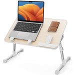 SAIJI Laptop Bed Tray Table, Adjustable Home Office Standing Desk Portable Lightweight Foldable Lap Desk for Sofa Couch Floor Working Studying Reading Writing Eating,Fit Up to 17" Laptop(Large,Teak)