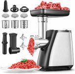 Electric Meat Grinder, 2800W MAX, 4-in-1 Meat Mincer with Slicer/Shredder, Sausage Stuffer, Kubbe Kit – 3 Plates, 2 Blades – Meat Grinder for Home Kitchen