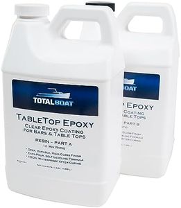 TotalBoat Table Top Epoxy Resin Kit - 1 Gallon Crystal Clear Epoxy with High Gloss & Self-Leveling Finish - Easy 1:1 Ratio for Bar and Table Coating, Woodworking, and Resin Art Casting