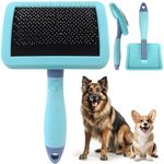 American Kennel Club AKC Firm Deshedding Slicker Dog Brush with Coated Tips for Gentle Detangling, Effectively Removes Loose Hair and Reduces Shedding