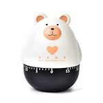 SacJkt Kitchen Timer, 60 Minutes Kitchen Timer Cute Cartoon Animals Timer for Kids Manage Time, Baking and Boiling Egg Timer Time Countdown Cooking Supplies - White Bear