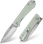 NUKNIVES S13 Kumpanter Small Folding Pocket Knife - 3 Inch D2 Folding knife and G10 EDC Pocket Knife with Clip - Pocket knives & Folding Knives for Men and Women - Jade