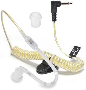 HYS 1 Wire 3.5mm Receiver/Listen Only Earpiece with Acoustic Tube for Law Enforcement, Listen Only Dynamic Balanced Armature Wired Earbuds Earpiece for Motorola Midland 3.5mm Shoulder Speaker Mic