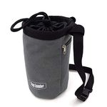 Top Lander Rock Climbing Chalk Bag with Belt and Zipper Pocket for kids Girl Climbers Gym Gymnastics Weight Lifting Hunting Bouldering Magnesium Sack(Grey)