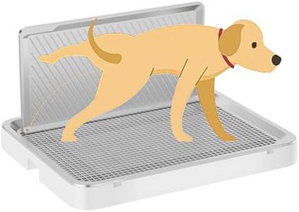 Indoor Dog Potty Tray with High Wall,25.59"X19.69" Pee Pad Holder,Dogs Litter Box,Mesh Training Toilet for Puppy and Small Size Dog,Housebreaking Supplies, Pet Products (White)