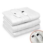 GORELAX Heated Mattress Pad King Size, Electric Heating Mattress Cover with Dual Control, 8 Heating Settings & 4 Auto Shut Off Settings, Bed Warmer with Deep Pocket, Machine Washable, Fits Up to 16"