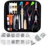 Jewellery Making Tool Kit for adults, Jewellery Repair Tools Supplies with Jewelry Pliers, 15 kinds Jewelry Findings, Jewelry Wires for Ring and Necklace Crafting DIY and Jewelry Making Repair
