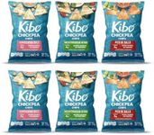 Kibo Chickpea Chips - High Protein/Fiber, Plant-Based, Cert. Gluten Free, Non-GMO, Vegan, Kosher, 3 Flavor Variety Pack, 4oz 6 pk