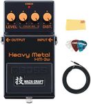 Boss HM-2W Heavy Metal Distortion Pedal Bundle with Instrument Cable, Picks, and Austin Bazaar Polishing Cloth