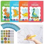 THE TWIDDLERS - 12 Pack Colouring Books for Kids, A5 Size - Fun Activity Learning Dinosaurs Book for Children with Stickers and 4 Crayons Set for Travel Party Gift Bag Fillers and Favours - Ages 4-8
