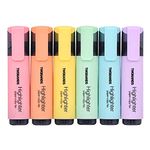 TWOHANDS Highlighter,Chisel Tip Marker Pens,Aesthetic Highlighters,6 Assorted Pastel Colors,20079