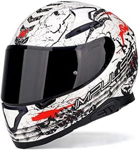 HAX Full Face Motorcycle DOT Approved Helmet with Dual Rear Wing and Pinlock Ready - Lightweight and Durable Motorbike Street Bike Helmet for Adults (Scorpion,L)