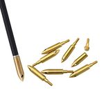 Archery Whistle Hole Arrowheads Replaceable Signal Broadheads Copper 125 Grain Arrow Tips Screw in Arrow Points for Recurve Compound Bow Crossbow 12 Pieces (2 Hole)