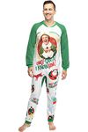 INTIMO Elf The Movie Men's OMG Santa! I Know Him! One-Piece Sleeper Pajama Union Suit (S/M)