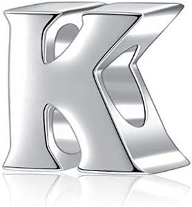 SOUKISS Alphabet Letter K Charms Bead Authentic 925 Sterling Silver Letter Initial A-z Alphabet Beads for Women Bracelets Necklace(K)