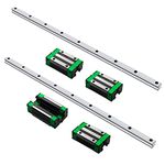 CNCMANS HGR20 Linear Guide Rail Kit 2PCS HGR20 1500mm Linear Slide Rails and 4PCS HGH20CA Linear Blocks Bearing Block, Anti Rust and High Precision CNC Parts for Automated Printer