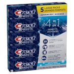 Crest 3D White Advanced, Teeth Whitening Toothpaste Arctic Fresh, 5 x 135 mL