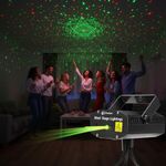 NEWNESS Mini Laser 12 Pattern Design Light Projector with Sound Sync Modes | Portable Stage Lighting with Multi-Color | Events, Birthday, Wedding, Club, Indoor & Outdoor Use (Black)