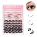 FADLASH Lash Clusters Natural Look Individual Lash Extensions Multi-type Mix with DIY Wispy Faux Mink Lash Tray,7D Spike, Bottom lash clusters Clusters for Self Application at Home