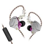 KZ ZSN Pro Dual Drivers 1BA 1DD in Ear Earphones HiFi Power Bass Earbuds Headphones High Clarity Sound Wired Earphones with Detachable Cable for Audiophile Musician-Purple With Mic