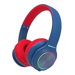 PowerLocus Kids Headphones, Bluetooth Headphones Over Ear for Kids, LED Lights, 74/85/94dB Safe Volume Limit Headphone, Micro SD/TF, Foldable with Hi-Fi Stereo, Built-in Mic for School/Tablet/Travel