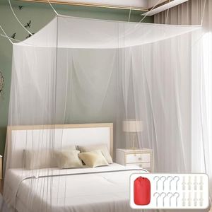 Mosquitera Cama Matrimonio 200 x 220 x 200 cm, Mosquitera Jardin, Mosquiteras para Camas Exteriores, Mosquito Net para Viajar Doble Cama, Malla Fina y Duradera, para Casa y Camping