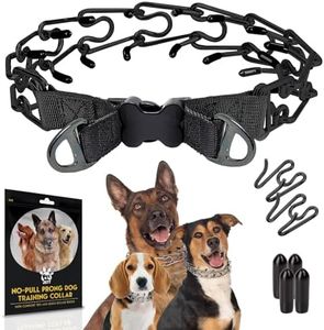 Prong Collar for Dogs - No Pull Choke Collar for Dogs, Pinch Collar for Dogs, Adjustable Quick Release Dog Training Collar for Small, Medium, Large Breed Sizes - Stainless Steel Metal Dog Choker Chain