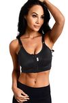 MACOM i-Bra - Best Support Post Surgery - Front Fastening - No Cup Size Needed (X-Small (28-30), Black)