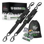 Rhino USA Boat Trailer Straps - Ultimate Adjustable Transom Tie Down Straps for Trailering Safety with Boat, Jet Ski, & More!