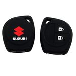 ACUTAS Silicone Car Key Cover for Maruti Suzuki S Presso,Swift,SX4,DZire,Ignis,Alto,Vitara Brezza,Celerio,Ertiga,Ciaz,SCross,Baleno,Ritz 2 Button Key Cover (for Maruti Black)