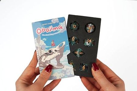 Obojima VHS Dice - Spirit Dice Set for Tabletop RPGs, Retro-Inspired Gaming Dice with Unique Designs from the World of Obojima