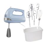 Hamilton Beach - 6-Speed Electric Hand Mixer with Whisk, Dough Hooks and Easy Clean Beaters 275 Watts, Snap-on Storage Case, Blue