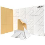 Topnaca 18 Pack Sound Proofing Panels, 12''×12''×0.4'' Self-Adhesive Acoustic Panels, High Density Decorative Sound Absorbing Panels, Office, Recording Studio, Studio (White)