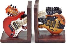 Bellaa 26249 Bookends Vintage Guitar Music Books Holder Gifts 6 inch