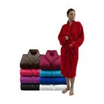 Zuper Duper Towel Bathrobe And Shawl Dressing Gown 100% Egyptian Luxury Cotton – Terry Spa Robe Women Men For Holiday Shower & Hotel (S-M, Wine)