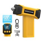 SEEKONE 7.2V Cordless Heat Gun, Mini Hot Air Gun with Variable Temperature 100℃-500℃, 5000mAH Mini Heat Gun with USB Charge, LCD Display, Memory Function, Reflector Nozzle for 3D Printing, Crafts