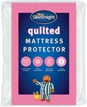 Silentnight Quilted Mattress Protector – Premium Luxury Soft Cosy Mattress Cover Protector Pad with Extra Deep Fit Elasticated Straps – Hypoallergenic, Super Soft and Machine Washable - King, White