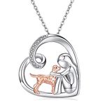 Dog Necklace for Women 925 Silver Rose Gold Dog Lovers Gifts for Women Jewellery Dog Memorial Gift for Girls