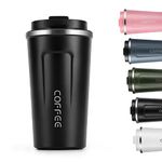 Artlive Coffee Cup, Travel Mug 380ml/13oz - Insulated & Reusable Double Wall Travel Cup - Thermal Stainless Steel Eco-Friendly - Hot & Cold Coffee Mug (Black, 380ml)