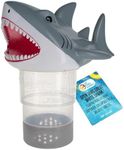 U.S. Pool Supply Open Jaws Great White Shark Floating Pool Chlorine Dispenser, Collapsible Base, Holds 3" Tablets - Scary Teeth, Fun Animal Float Floater Decoration, Adjustable Balanced Delivery, Spa