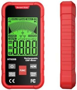 Qualoramall 3-in-1 Handheld EMF Detector for Electric Magnetic RF Radiation Measurement, Real-Time Monitoring with Graph, Sound and Light Alarm, Portable EMF Meter fo(HT628B)