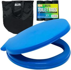 Portable Camping Toilet Kit, 5-Gallon & 8-Gallon Bucket Toilet Seat with Lid, Waste Bags & Carry Case for Boating, Outdoor, Travel, and Emergency Use. Ideal Bathroom Solution for Adults