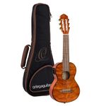 Ortega Guitars Travel Guitar electro-acoustic - Mini/Travel Series - Guitarlele 6 strings - Gig bag included - Flamed Mahogany (RGLE18FMH)