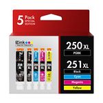 E-Z Ink (TM Compatible Ink Cartridge Replacement for Canon PGI-250XL PGI 250 XL CLI-251XL CLI 251 XL to use with PIXMA MX922 MG5520 (1 Large Black, 1 Cyan, 1 Magenta, 1 Yellow, 1 Small Black) 5 Pack